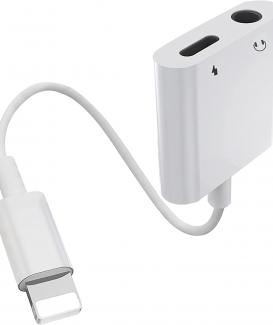 2 in 1 Adattatore per cuffie per Phone [Certificato MFi] Convertitore cavo audio Aux da a jack da 3,5 mm Compatibile con Phone 12/11/8/8P/7/7P/X/XR/XS Supporta tutti i sistemi